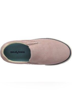 New SeaVees Kids Hawthorne Cordies slip-on sneakers in the color rose dust